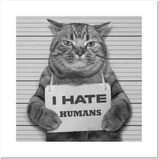 Cat Funny I Hate Humans Posters and Art